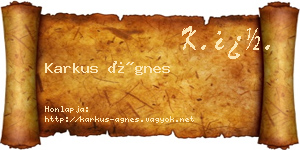 Karkus Ágnes névjegykártya